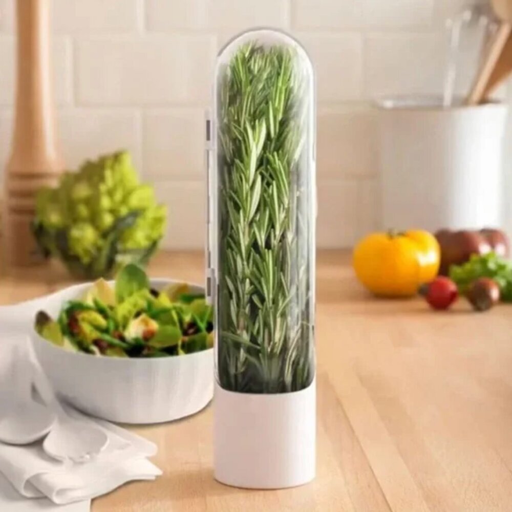 Kitchen Herb Saver Keeper Cup Fresh Produce Refrigerator Herbs Storage Container